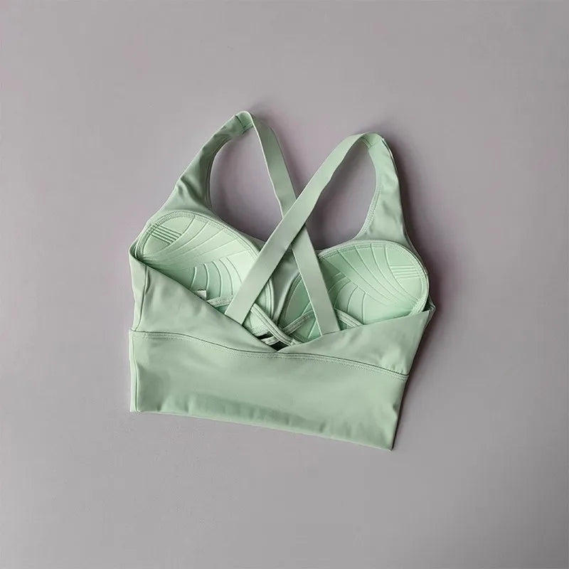 Women's Shock-Absorbing Yoga Sports Bra Summer Fitness Gathered Breasts Accessory Breathable Comfortable Yoga Sports Bra