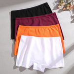 4Pcs/Set Women's Cotton Boxers Panties Seamless Sports Underwear Female Solid Color Cozy Lingerie Intimate Underpants XS-XL