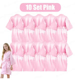 6-15Pcs Multicolors Spa Robes for Girls Spa Birthday Kimono for Girls Soft Silk Satin Slumber Sleepover Pyjama Party Supplies