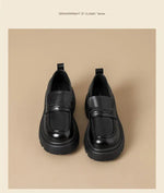 2026 Thick-Soled Waterproof British-Style Women's Loafers - Winter Retro Slip-On Height-Boosting Shoes, Simple & Lightweight