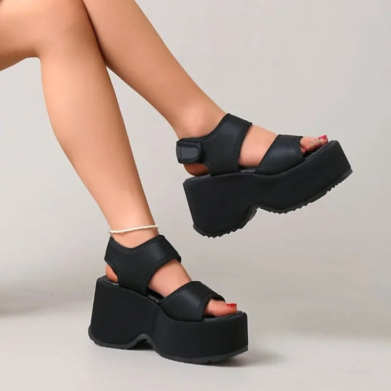 2026 Women's Wedge Heels Slides Height IncreasdHigh Heels Casual Woman Beach Sandals
