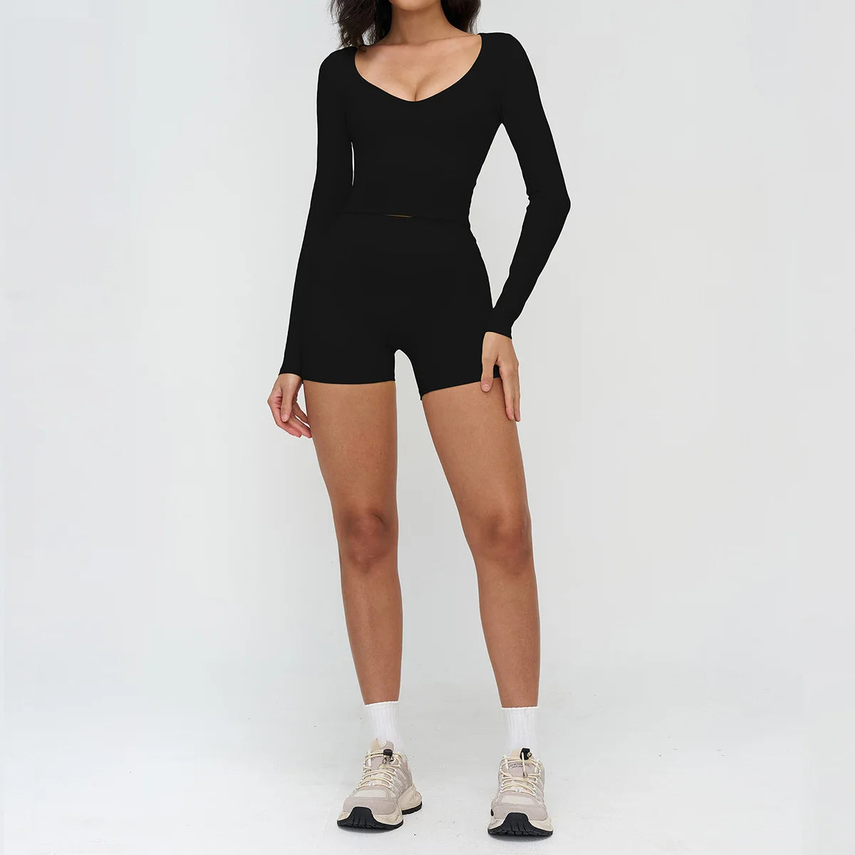 2 Pieces Sportswear Women Yoga Set Gym Clothes Fitness Set Outfit Outdoor Long-Sleeved Shirt Tracksuits Sports Bra Gym Leggings