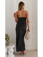 Foridol Polka Dots Summer Vintage Dress for Women V Neck Spaghetti Strap Slim Black Sleeveless Beach Party Dress Vestidos 2025