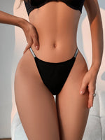 1pcs Sexy Women G-string Intimate Lingerie Solid Breathable Elegant Women's Underwear Hot Sale Shiny Charming Ladies Thongs