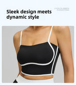 Summer Hot Sale Solid Color Women Fitness Bra Tights Yoga Vest High Strength Shockproof Gym Sports Top Push Up with Chest Pad