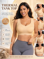 Women's 1 Pack Seamless Thermal Bra Tank Top Fleece-Lined Wireless Removable Pads Comfortable Daily Lingerie forFallWinterWarmth