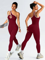 Women Seamless Yoga Jumpsuit Workout Bodysuit Tummy Control Butt-Lifting Gym Clothes Sleek Sportswear Striped Athletic Outfit