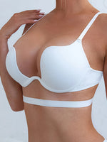 Fashionable Sexy Push-Up Bra U-Shaped Multi-Wear Bralette Invisible Backless Underwire Padded Lingerie Straps