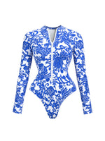 Long Sleeve Printed Swimwear Women One Piece Swimsuit With Pants Lady Sexy Swimming Suit Fashion Female Beachwear Pool Outfits