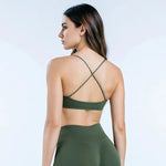 HISTELLO Vision Sports Bra Woman Seamless Yoga Underwear Removable Bra Pads V-shape Scoop Backless Sportswear Workout Gym Tanks