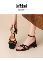 2025 Hot Sale Women's Shoes Open Toe Women's Sandals Fashion Leopard Print Office and Career New Plus Size Heeled Sandalszapatos
