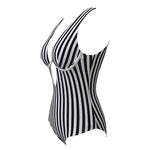 S - XL V shape Wire Striped Women Swimwear One Piece SwimsuitFemale V-bar Underwired Bather Bathing Suit Swim Monokini V472