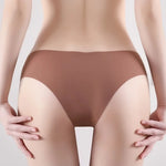 3Pcs/Set Women Seamless Low Rise Bikini Panties Ice Silk Fabric Briefs No Show Underpants Invisible Panties Sexy Lingerie XS-XL