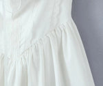Foridol Bowknot Back Lace Up White Dress Women Sleeveless Lace Decor Summer Short Dress Elegant A-line Party Sundress 2025 New