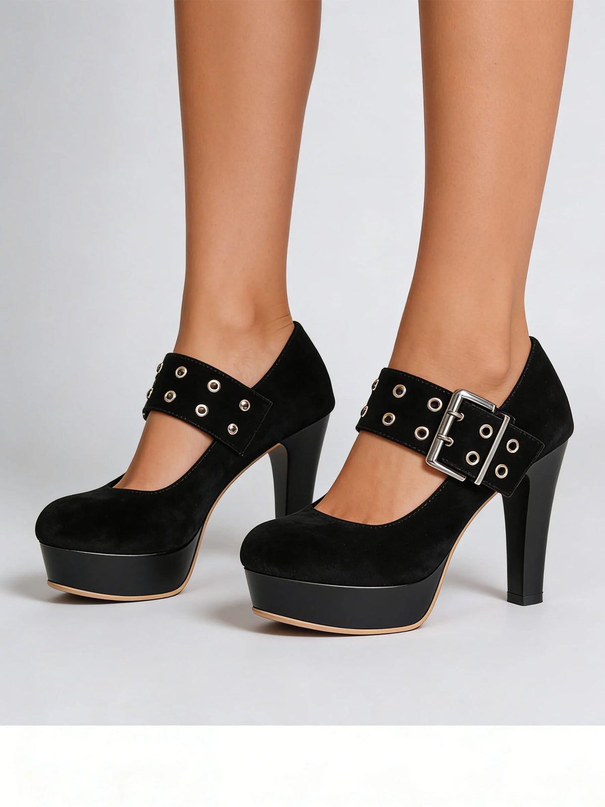 2026 Big Size 33-43 Retro Black Office Lady Buckle Strap Mary Janes Platform Pumps Elegant Red 10.5cm High Heels Shoes Women