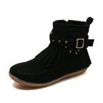 Vintage Women Boots Suede Ankle Boots Fringe Women Shoes Winter Boots Women Side Zipper Casual Shoes Ladies Snow Boot