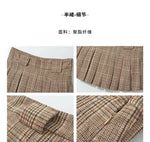 French Retro School Sweet Girl Costume Belt Casual Checkered Pleated Skirt Short Fashion Skirt Korean Style Trendy Clothes S5CV
