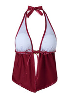 Sexy Red Metal Shell Bikini Set 2026 Women Push Up Tank Top 2 Piece Swimsuit Beach Bathing Suit Holiday Tie Side Thong Swimwear
