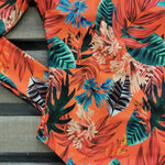 2024 Women One Piece Swimsuit Surfing Sport Swimsuit Long Sleeves Swimwear Print Monokini Bathing Suit Tropical Bodysuit Female