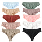 10Pcs/Set Seamless Thongs G-String Women Panties Sexy Underwear Female Underpants Sexy Lingerie Low Waist Sport Bottoms M-XL