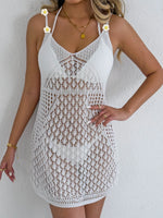 Women's Dress Women's Sexy Hollow Woven Suspender Skirt Hand Crochet Splicing Beach Bikini Smock Long Dresses for Women