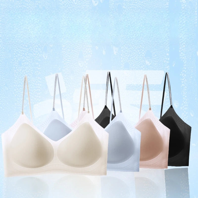 2026 Summer Seamless Ultra-Thin Ice Silk Bra Women Sexy Push Up Bra Intimates Wireless Bralette Underwear Brassiere