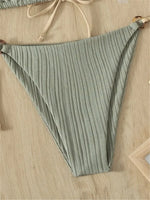 Light Blue Ribbed Swimwear String Bikinis Sets Woman 2026 Sexy Swimsuit Ring Bathing Suit Brazilian Micro Bikini Thong Donna
