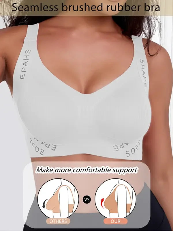2pcs/set Seamless Push Up Bras for Women Jelly Glue Bralette Anti-sagging Female Underwear Padded Comfortable Sports Lingerie