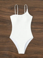 2026 Plain One Shoulder Swimsuit One Piece Solid Swimwear Women Sexy Bathers Bathing Swimming Swim Suit Female Beachwear