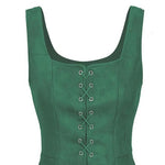 Women Vest Lace-up Strap Renaissance Vinatge Square Neck Sleeveless Medieval Slim Fit Halloween Cosplay Performance Top