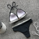 2025 Push Up High Waist Bikini Women Swimsuit Female Swimwear Two Pieces Bikini Set Halter Bra Cup Bathing Suit Swim Beach Wear