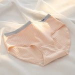 1-Pack Women's Ribbed Cotton Panties Breathable Soft Daily Underwear Low Rise Briefs Solid Color 7 Colors Lingerie Size M-XL