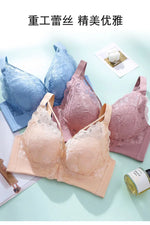 Coverage Lace Bras Plus Size Push Up Bra Sexy Lingerie Women FullWireless Brassiere C D E Cup Push Up Bras for women Bra 52CDE