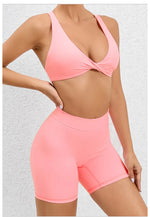 Seamless Yoga Fitness Sets Women High Waist Hip-Lifting Shorts & Sports Bra Workout for Running Gym
