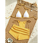 S - XL With Shorts Polka Dot Halter Bikini Female Swimsuit Women Swimwear Three-pieces Bikini Set Bather Bathing Suit Swim V8292