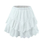 Foridol Summer Off Shoulder White Lace Skirt Set Dress Women Outfits Ruffles Tiered Mini Flower Embriodery Two Pieces Beach Suit