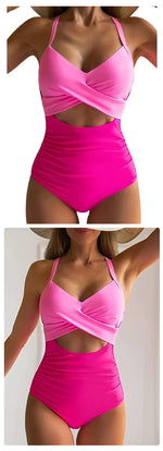 Leopard One Piece Swimsuit 2024 New Halter Push Up Swimwear Women Swimsuit Bathing Suit Beachwear Monokini Female Swimming Suits
