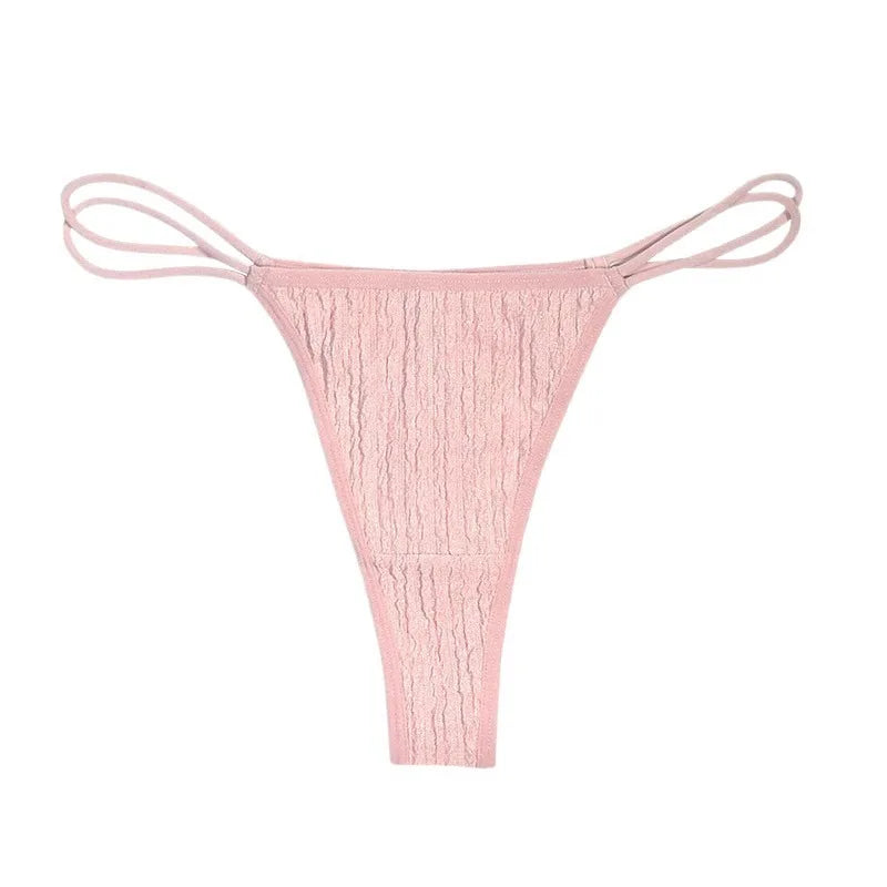 Low Waist Traceless Briefs Double Layered Thin Waistband Panties Comfortable Solid Color Sexy Cotton Sports Fitness Thong 2025