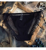 Lace-up Briefs Transparent Lace Panties Women Lingerie Sexy Underwear Low Waist Ropa Mujer Floral Embroidery Lenceria Femenina
