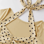 2026 Summer Women T-shirt Dot Print Short Sleeve Square Neck Halter Corset Tops Daily Casual Going Out Shirts Streetwear