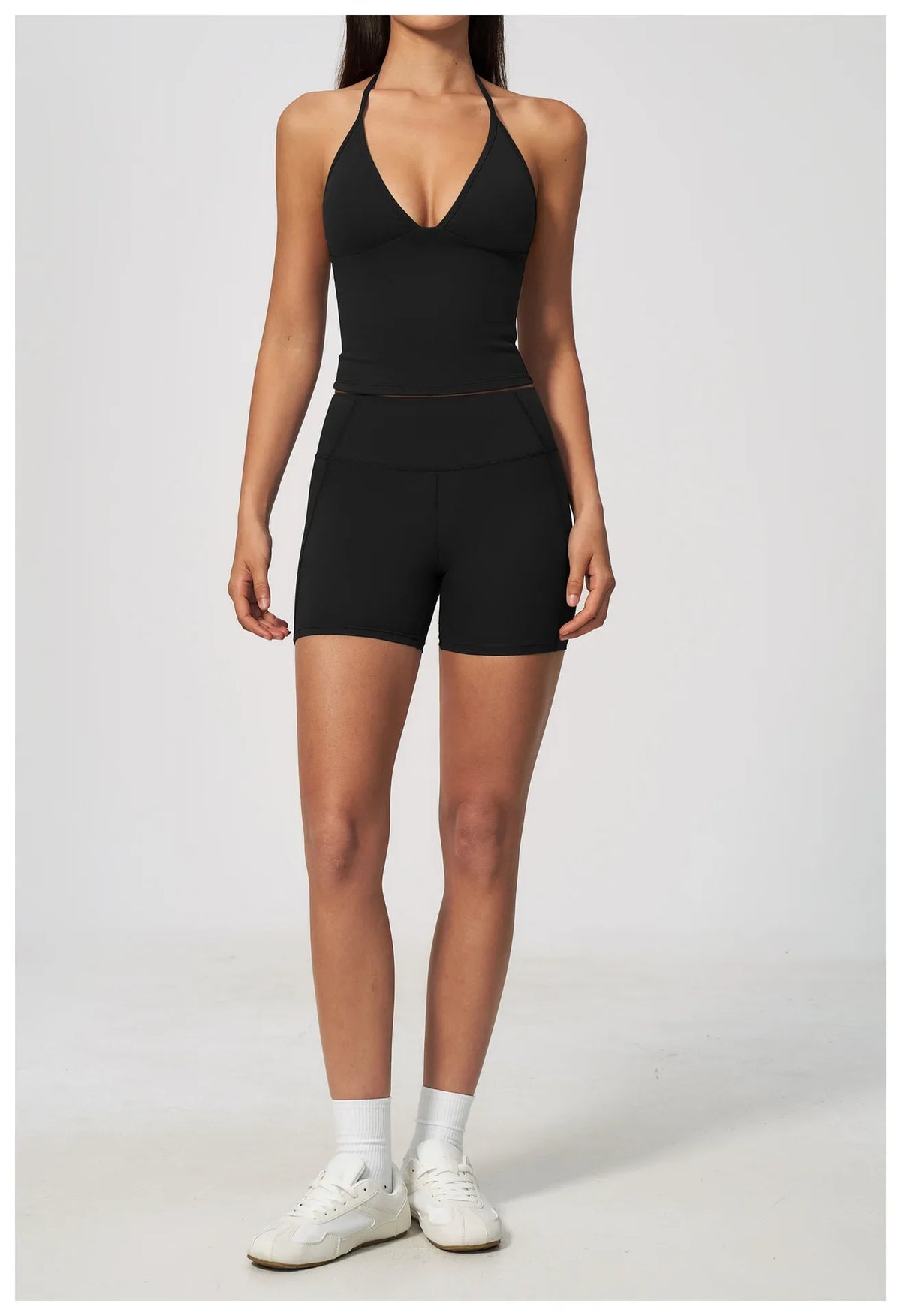 Sexy V Neck Yoga Vest Women Quick Dry Shockproof Slimming Sports Tank Top Cloud Feeling Sanded Workout Fitness Running Vest