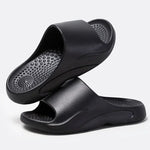 Non-Slip Shower Slippers Women Men Comfortable Soft Sole Couple Slippers Summer 2025 Lightweight Flat Heel Bathroom Slides