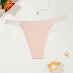 BEAUWEAR Comfort Thong with Transparent Strap Women Underwear Simple Plain Panties S M L XL