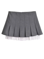 Summer New Leisure Lace Splicing Short Skirt Women Pure Desire Spicy Girl High Waist Hundred Fold A-line Half Length Skirt 7V01