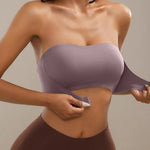 Comfort Tube Top Strapless Bra for Women Push Up Non-Slip Bandeau No Underwire Front Closure Bralette