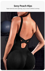 Solid Sleeveless Backless Low Neck High Waist Bodycon Jumpsuits For Women Casual Rompers Activity Jogger Suits Backless Bodysuit