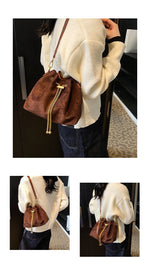 2026 Soft Commuting Crossbody Bags Faux Suede Sewing Hot Sale Bags for WomenThread Solid Color String Women's Handbags