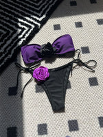 DEKA Brazilian Sexy 3D Flower Two Pieces Bikini Set Bandeau Swimsuit Women Swimwear Female Separate Biquini Beach Bathing Suit