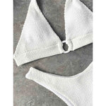 Halter Wrinkled Crinkled Bikini Women Swimwear Female Swimsuit Two-Pieces Bikini Set Brazilian Bather Bathing Suit Swim V2922