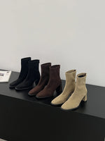 Vintage Thick Heel Square Toe Women Ankle Boots Ladies Elegant Mordern Short Botas Autumn Winter Zapatos De Mujer 2026